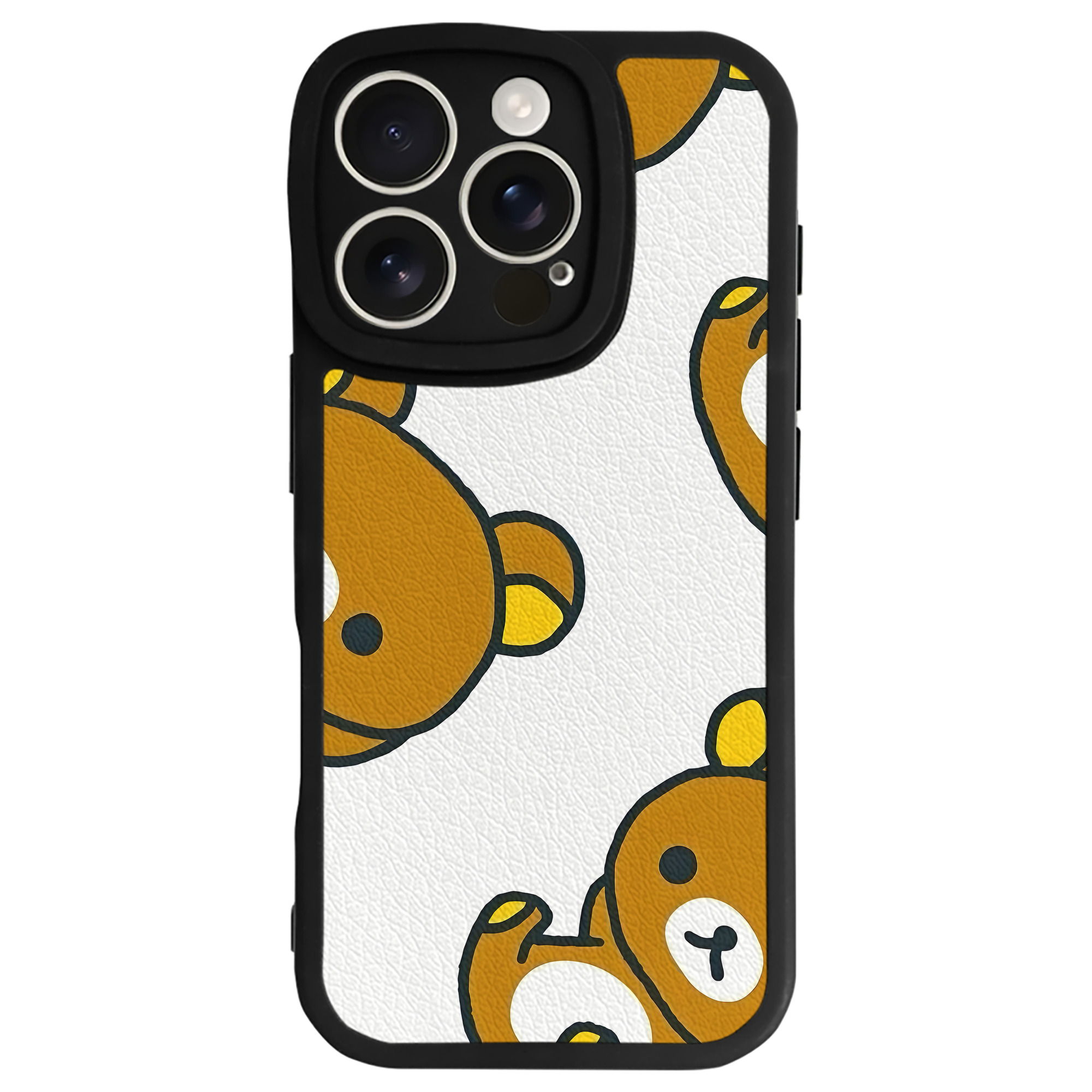 （画像用） リラックマ リラックマ キイロイトリ Rilakkuma Korilakkuma Kiiroitori 【iPhone 16シリーズ対応】シリコンスマホケース（レザー調） 材質：シリコン